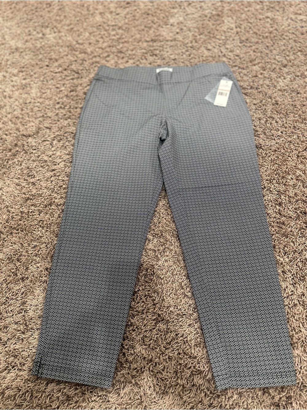 NWT WOMEN’S Nanette Lepore Gray Geometric Straight Leg Pants